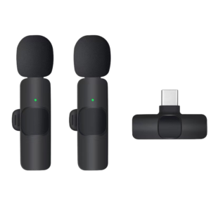 aurora sound k9 wireless lavalier microphone, 1 tx to 2 rx, oled display, ai noise cancellation, type c for iphone/android